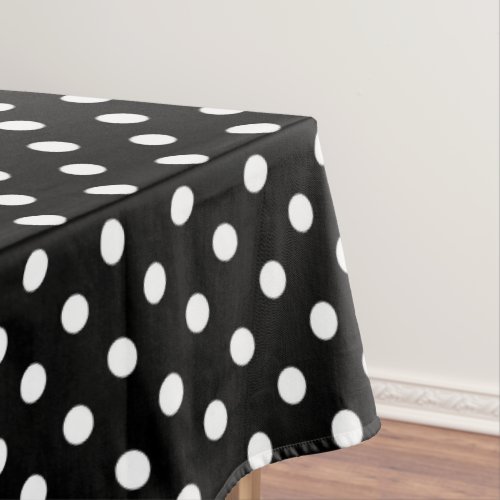 Black and White Polka Dots Tablecloth