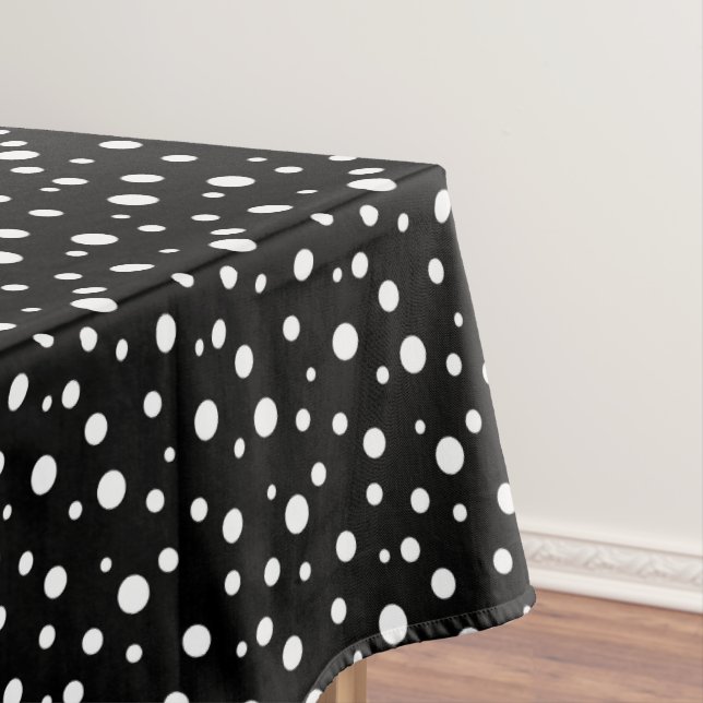 Black and White Polka Dots Tablecloth (In Situ)