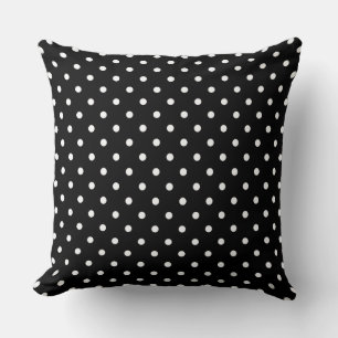 Black And White Polka Dots Throw Pillow