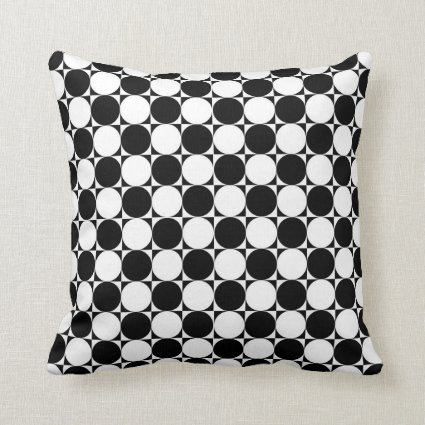 Black and White Polka Dots Throw Pillow
