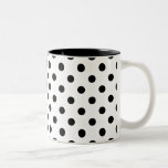 Black And White Polka Dots Two-tone Coffee Mug at Zazzle