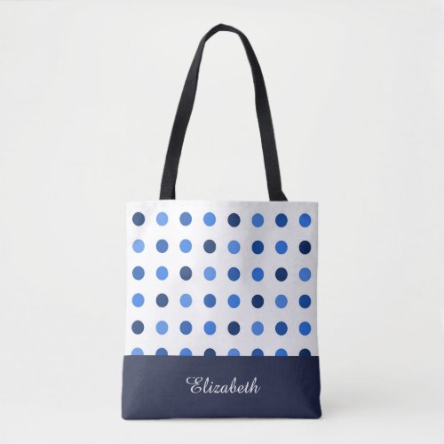 Black and White Polka Dots with Monogram Tote Bag