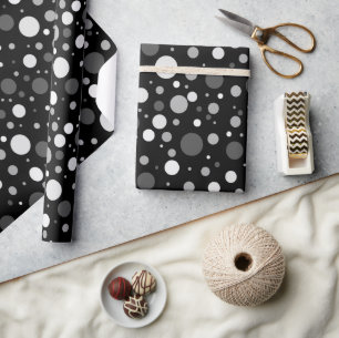 Black and White Polka Dots Wrapping Paper