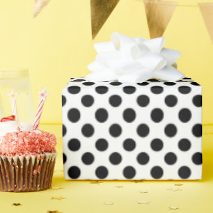 Black and white polka dots wrapping paper