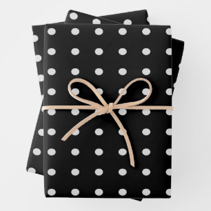 Black and White Polka Dots Wrapping Paper Sheets