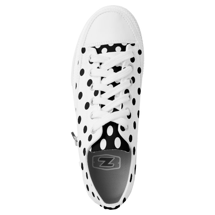black and white polka dot tennis shoes