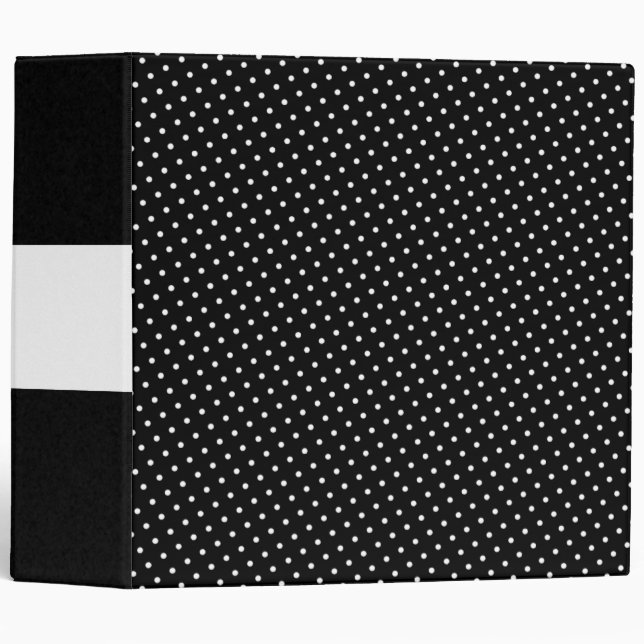 Black and White Polka Dotted 3-ring Binder (Front/Spine)