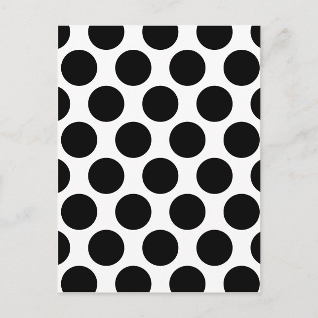 Black and White Polkadot pattern Postcard (Front)