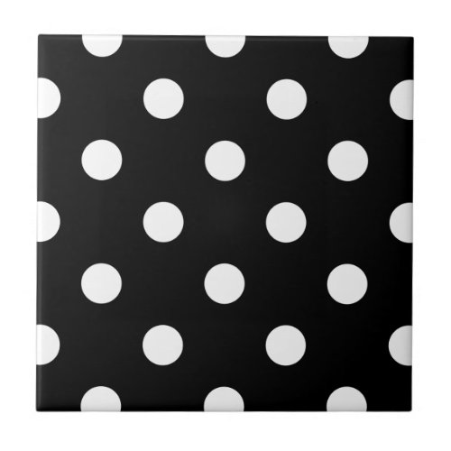Black and white polkadots pattern print tile