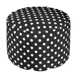 Black and white polkadots pattern sitting pouf