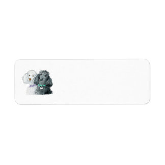 Black and White Poodles Label