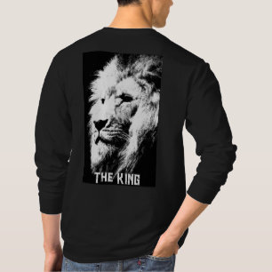 Black And White Pop Art Lion Elegant Men's Modern T-Shirt