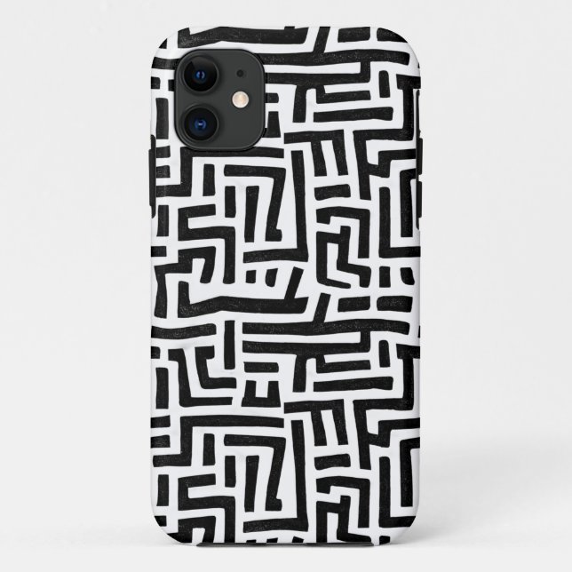 Black and white Pop Art Maze Pattern Case-Mate iPhone Case (Back)