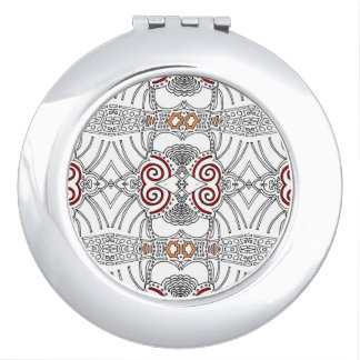 Black and white pop-up, red pocket mirror