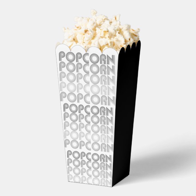 Black and white popcorn favor boxes (Popped)