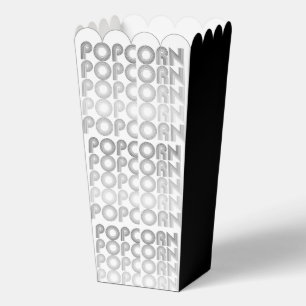 Black and white popcorn favor boxes