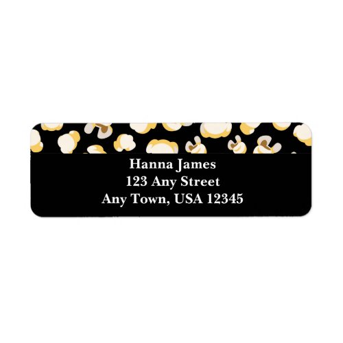 Black and White Popcorn Pattern Personalized Label