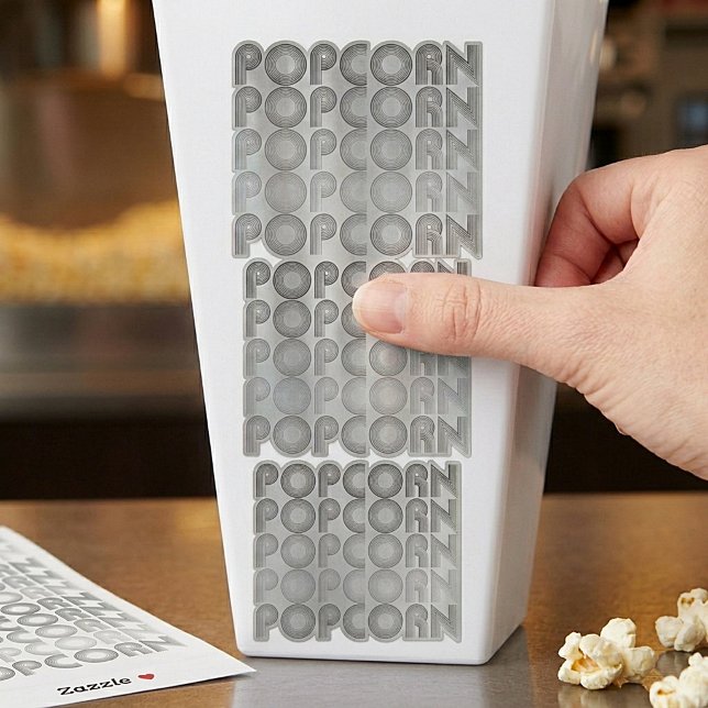 Black and white popcorn sticker (Creator Uploaded)