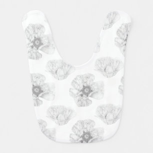 Black and White Poppy Baby Bib