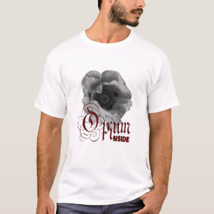 Black And White Poppy Opium Inside T-Shirt