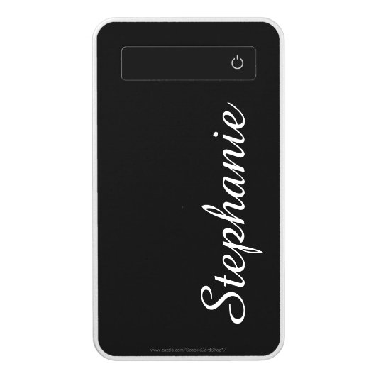 Black and White Portable Charger Custom Power Bank (Front)