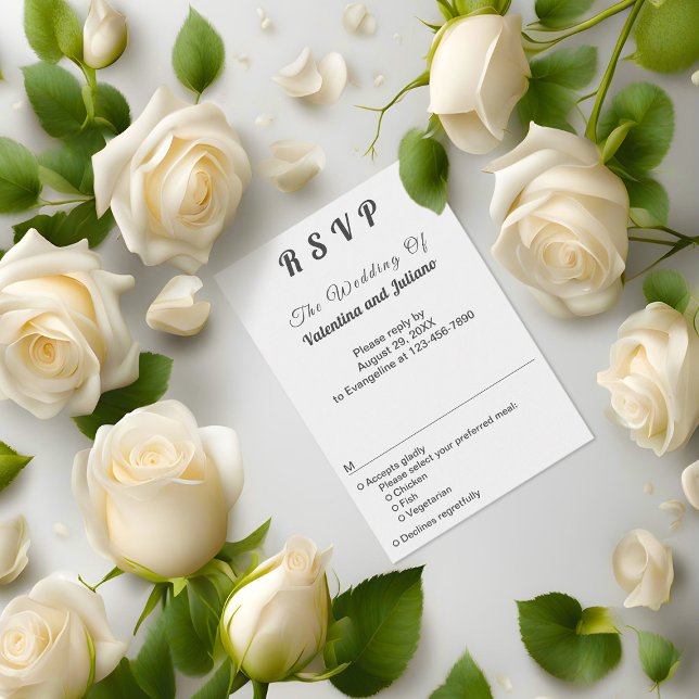 Black and White Portrait Format Wedding RSVP (Black and white portrait format wedding RSVP)