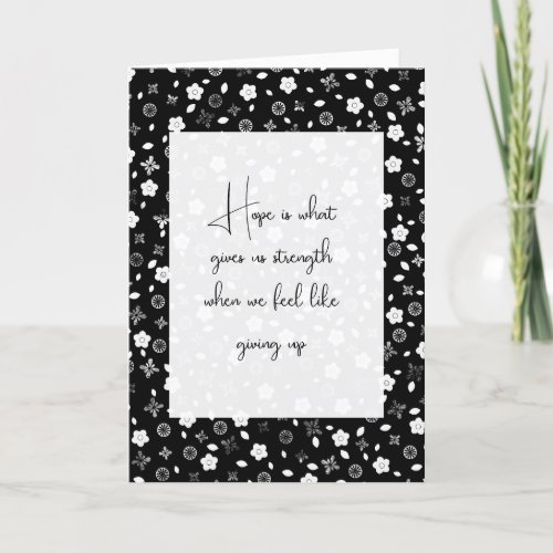 Black and White Posies Thinking Of You  Card