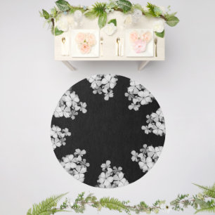 Black and White Postcard Design Outdoor Rug