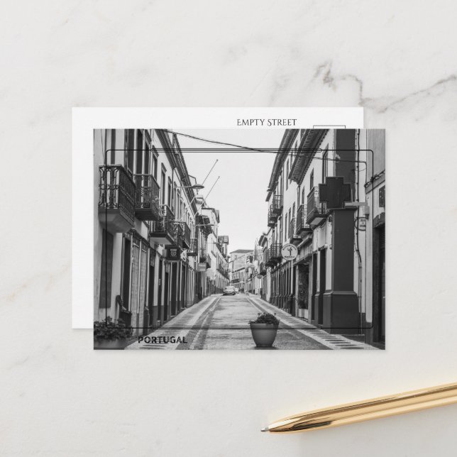 Black and White Postcard of in Portugal (Front/Back In Situ)