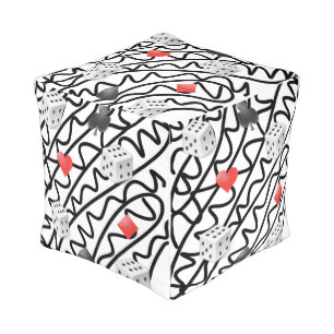 Black and white pouf