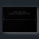 Black and White Pre Written Return Address Envelope<br><div class="desc">Black envelope with white return address on the back flap.</div>