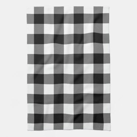 Black and White Preppy Buffalo Check Plaid Hand Towels Zazzle