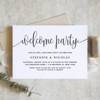 Black and White Pretty Calligraphy Welcome Party