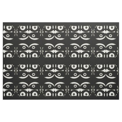 Black and White Primitive Inspired >Cotton Fabric