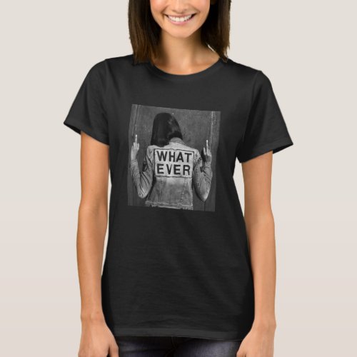 Black and white   print  what ever woman shows mid T_Shirt