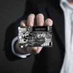 Black and White printed circuit board engineering Business Card<br><div class="desc">Detailed photograph of a pcb board digitally edited to clean, enhance, modify the colors. Printed circuit's main colors: black and white... Modern unica one font. All texts are of course editable! Find other business cards with this design and other colors in my COMPUTER & ELECTRONICS BUSINESS CARDS Collection on Zazzle!...</div>
