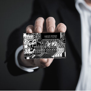 Black and White printed circuit board engineering Business Card