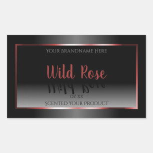 Black and White Product Label Burgundy Decor Frame