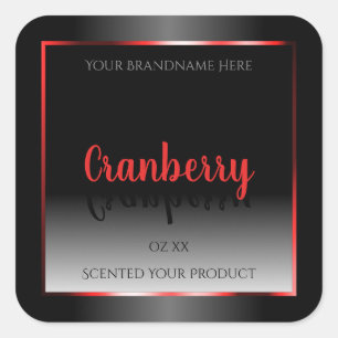 Black and White Product Label Decorative Red Frame