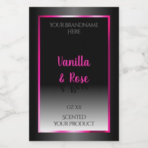 Black and White Product Label Glamorous Pink Frame