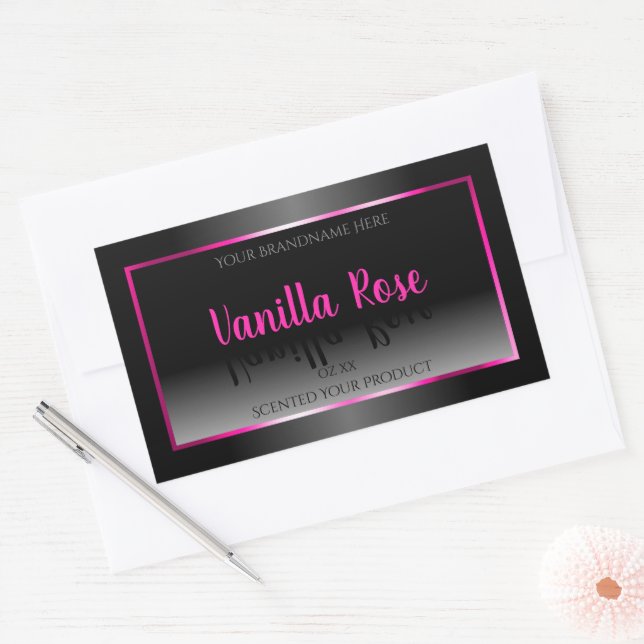 Black and White Product Label Glamorous Pink Frame (Envelope)