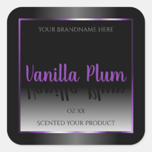 Black and White Product Label Purple Shimmer Frame