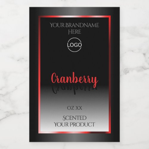 Black and White Product Label Red Decor Frame Logo
