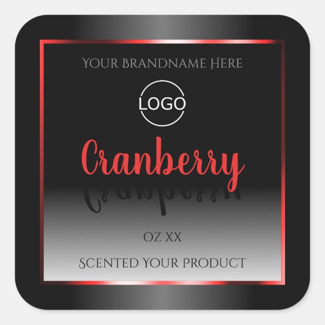Black and White Product Label Red Decor Frame Logo (Front)