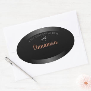 Black and White Product Label Rose Gold Frame Logo