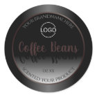 Black and White Product Labels Burgundy Frame Logo