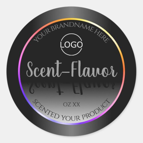 Black and White Product Labels Colorful Frame Logo