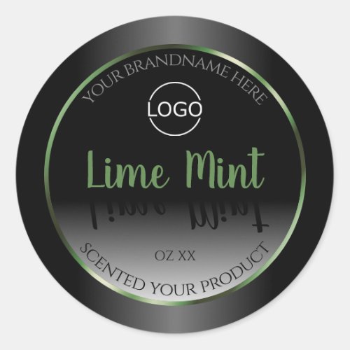 Black and White Product Labels Green Frame Logo