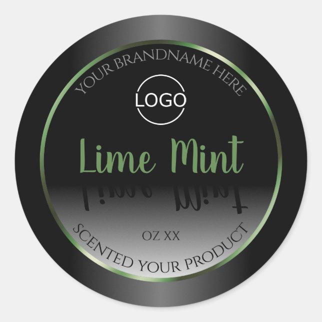Black and White Product Labels Green Frame Logo (Front)