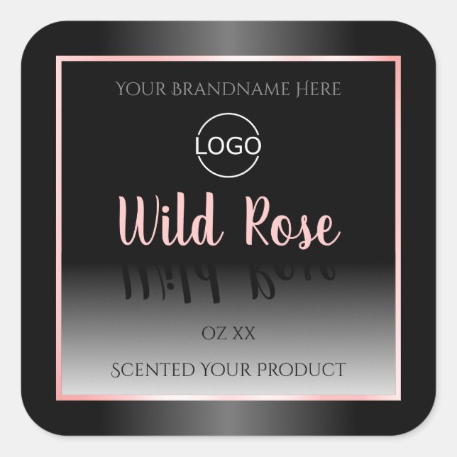Black and White Product Labels Pink Frame Logo (Front)